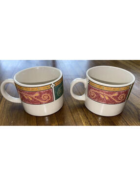 Majesticware Coffee Cup Tea Mug Sakura Stoneware Persia 1996 Sue Zipkin 8oz vtg